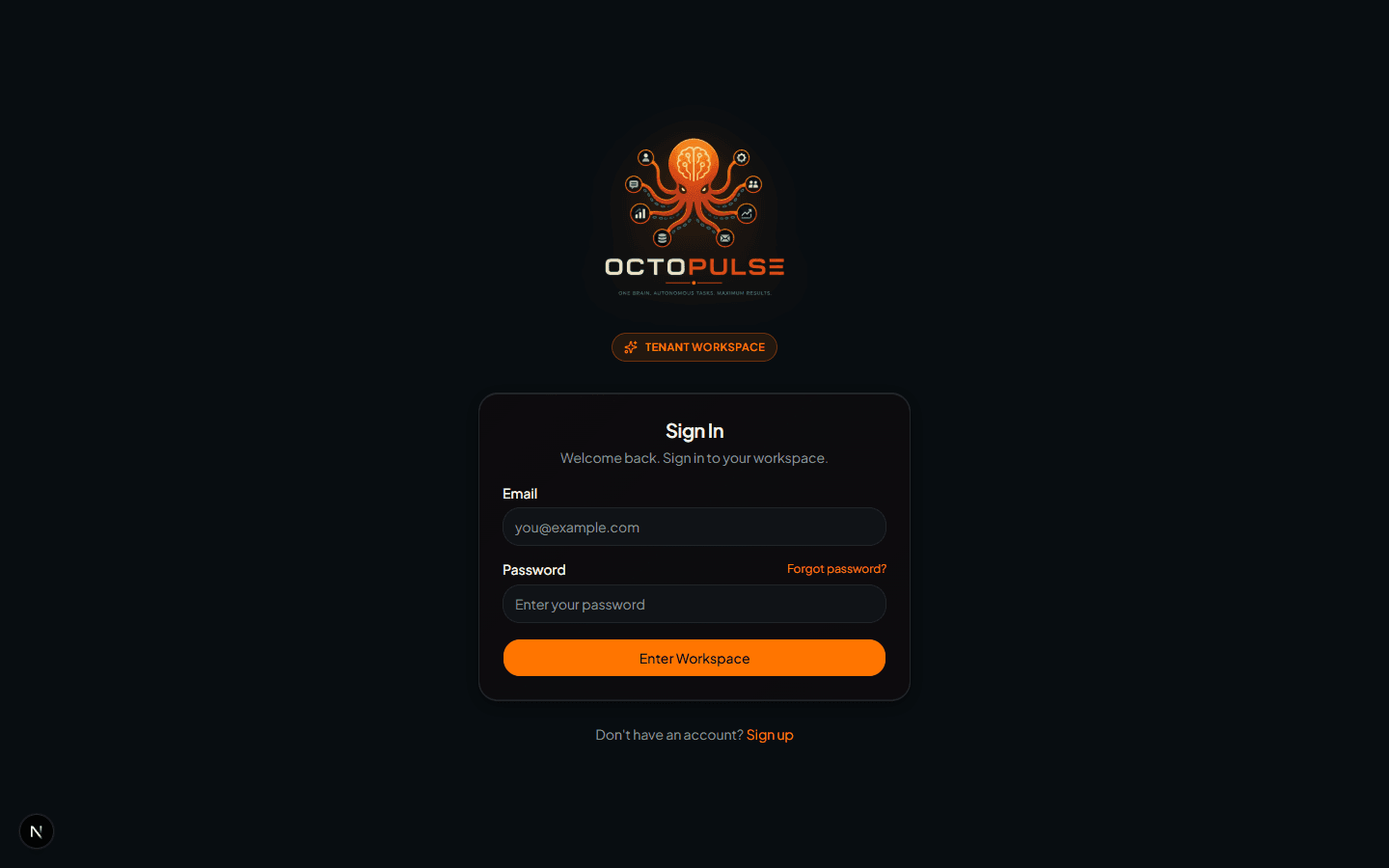 Octopulse — Multi-tenant AI Ops Platform — Tenant Workspace screenshot 1
