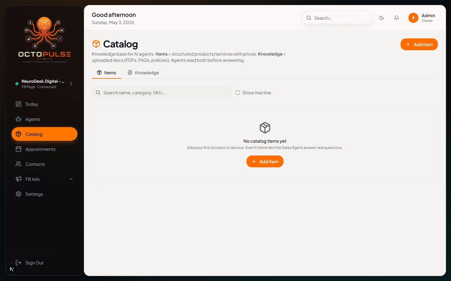 Octopulse — Multi-tenant AI Ops Platform — Tenant Workspace screenshot 8